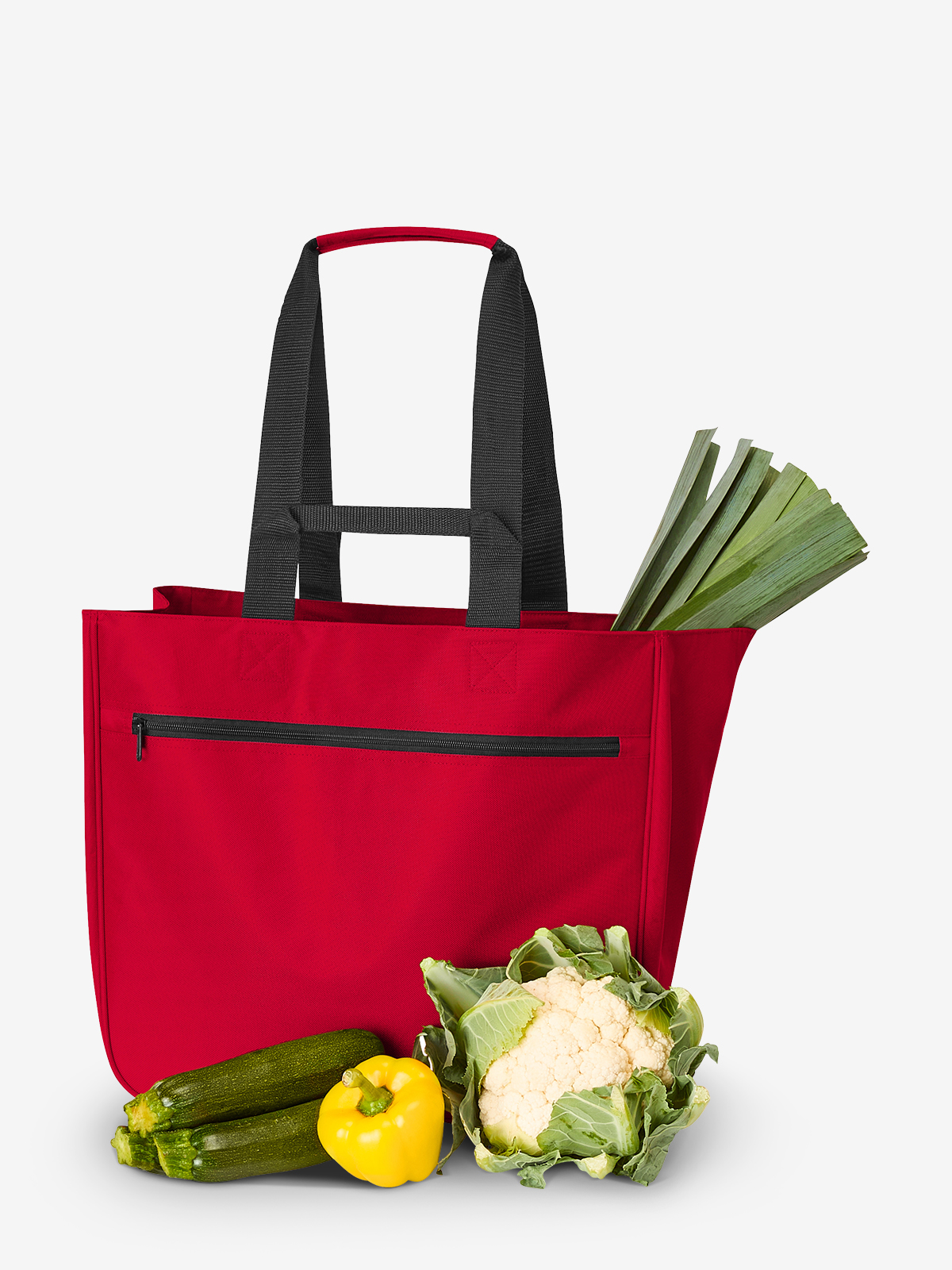 shopper SOFTBASKET red filled with vegetables