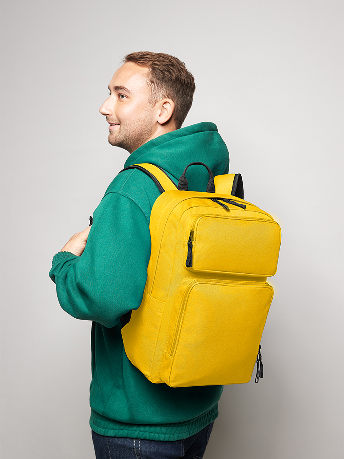 Notebook-Rucksack FELLOW gelb mit Model