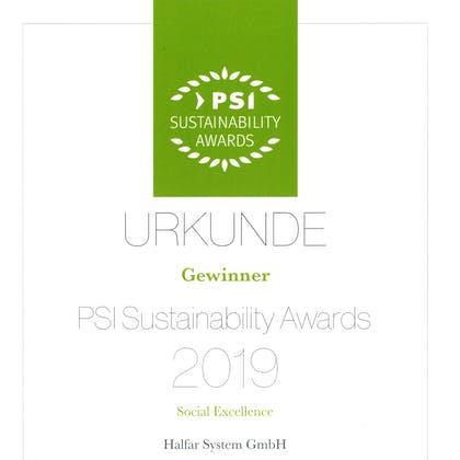 Halfar Auszeichnung PSI Social Excellence 2019