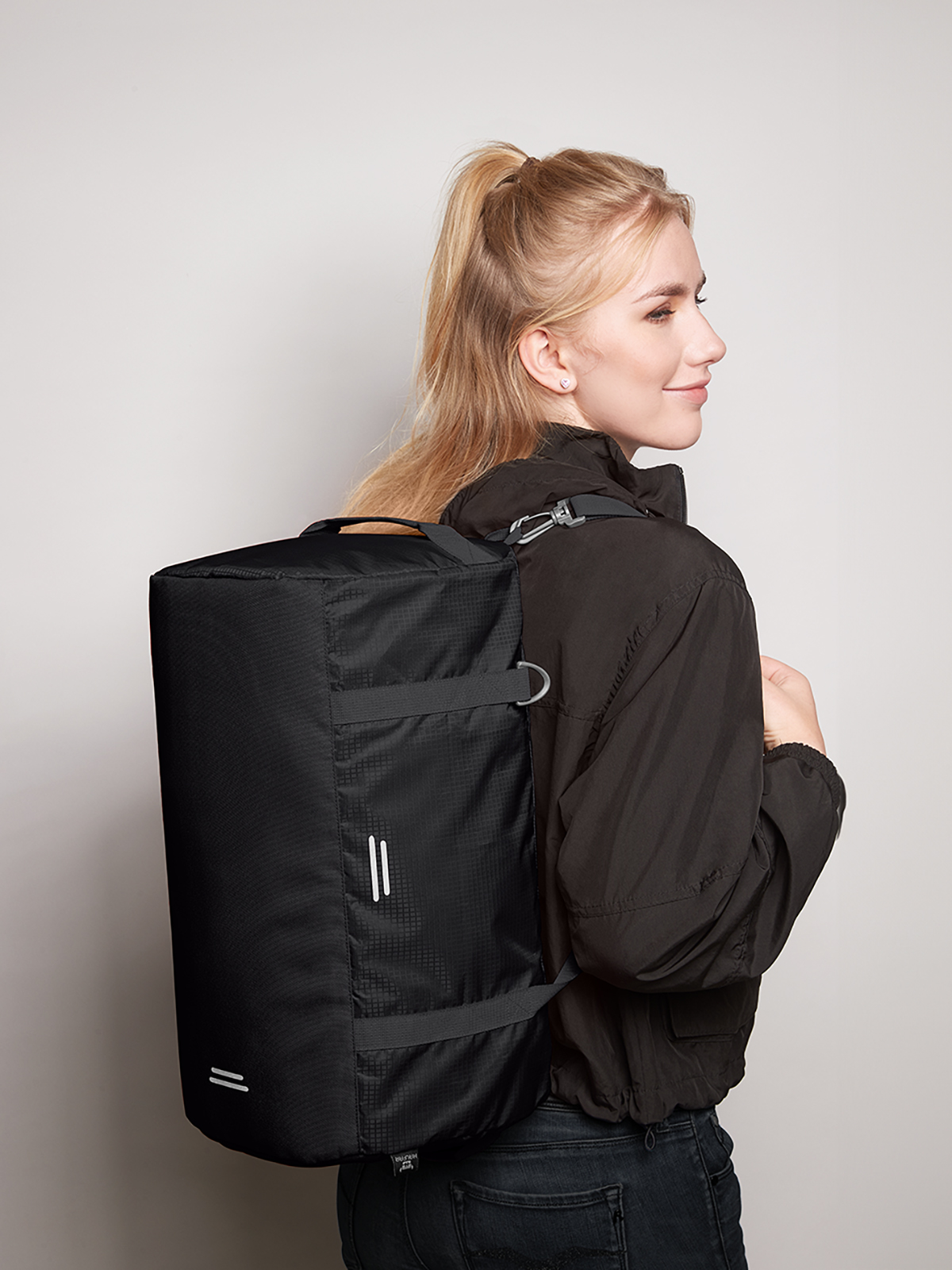 sports bag OUTDOOR black featuring a model