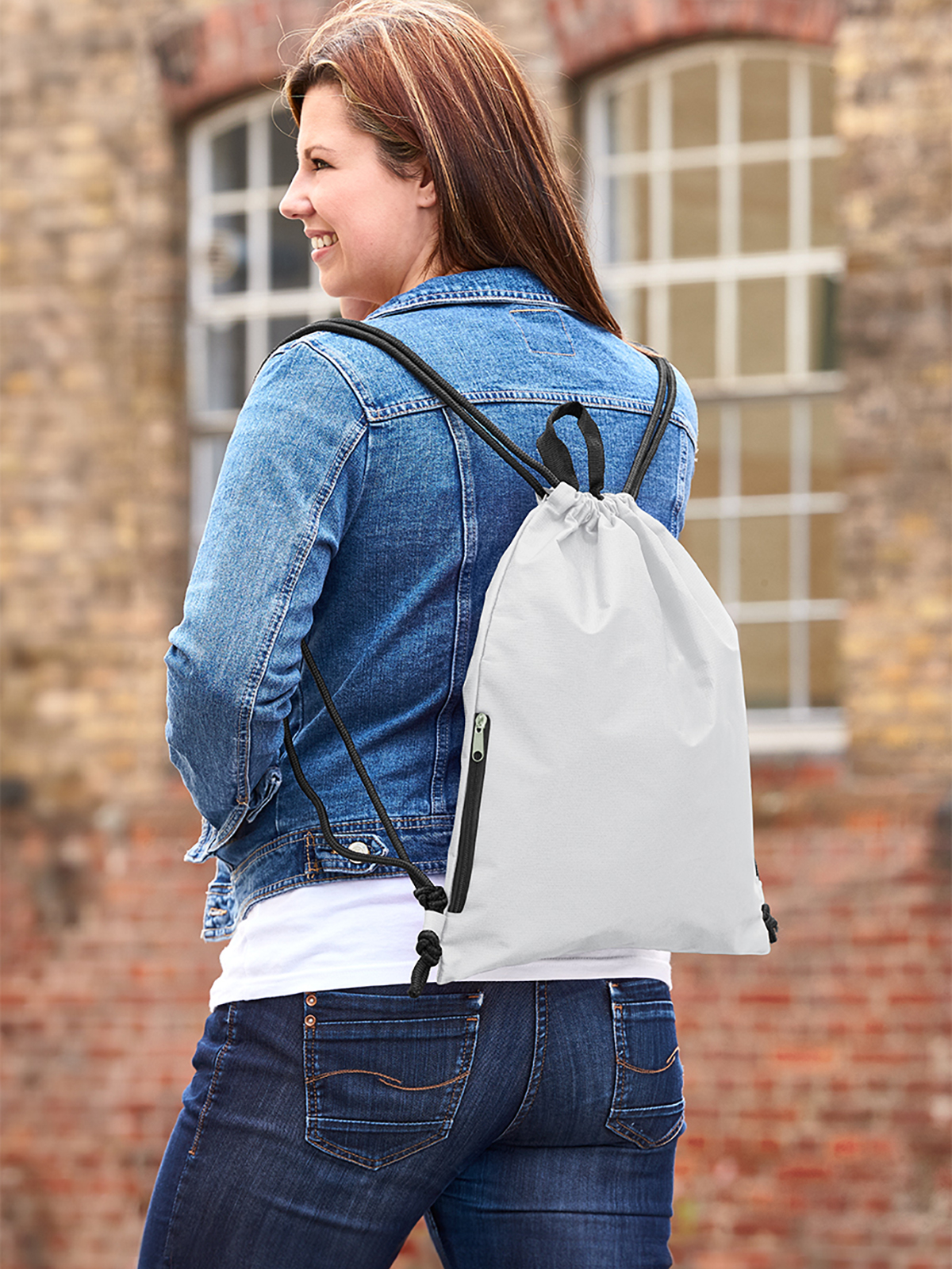 Zugbeutel JOIN weiss mit Model