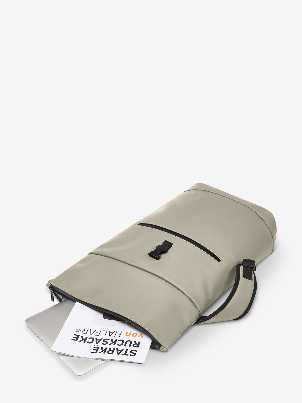Laptop-Rucksack PURE beige gefuellt