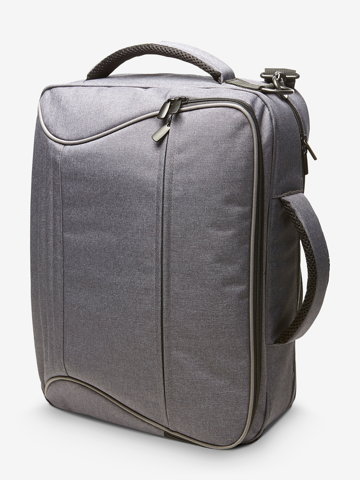 Combibag ATTENTION blau-grau-meliert rucksack schraeg