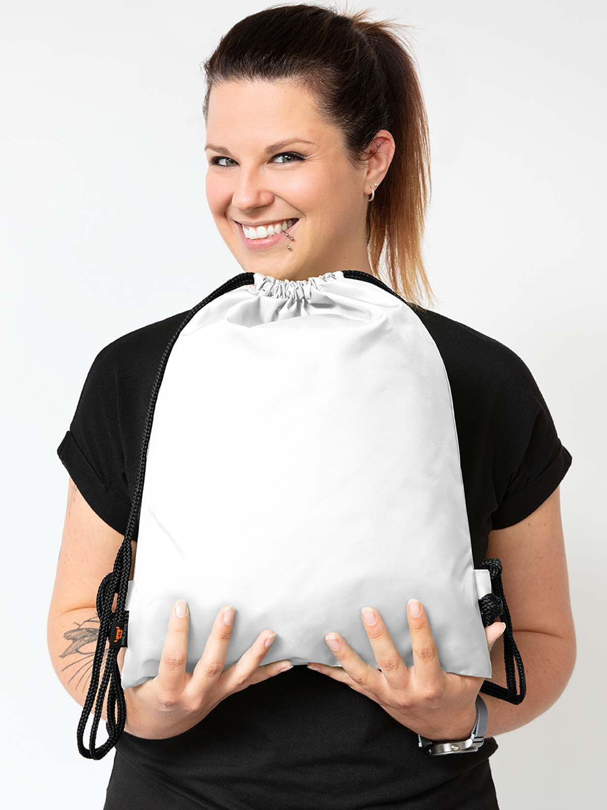 Taftrucksack SPORT weiss mit Model