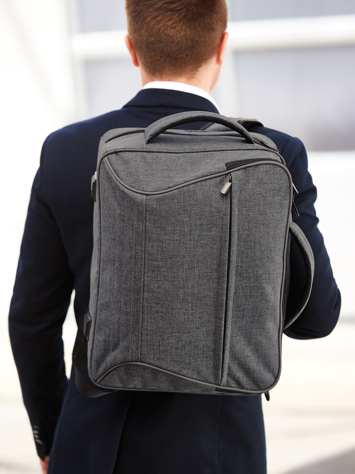 Combibag ATTENTION blau-grau-meliert mit Model