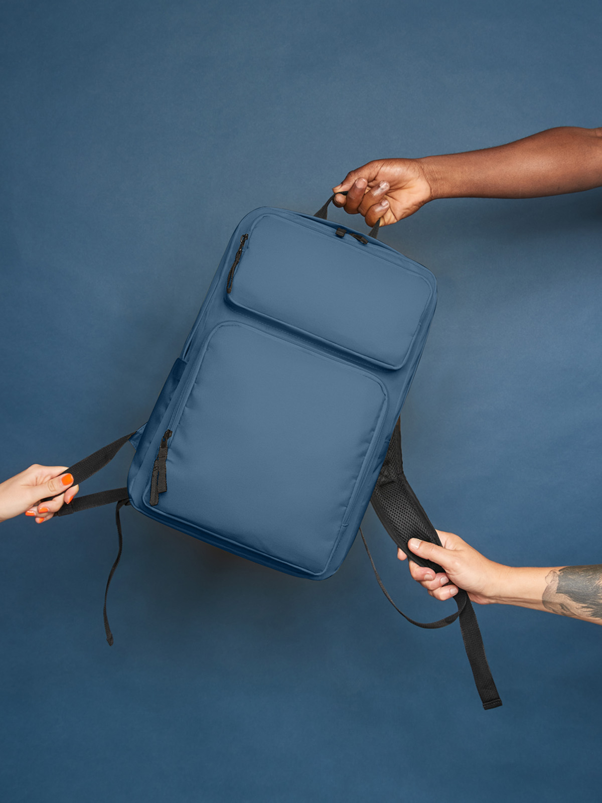 notebook backpack FELLOW blue hands