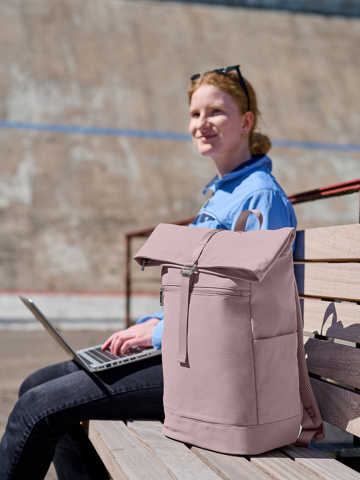 Laptop-Rucksack STAR altrosa mit Model