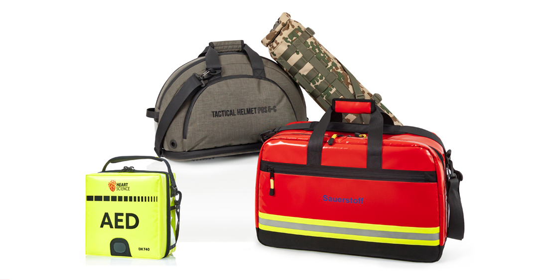 Gruppe von Spezialtaschen die man bei Halfar als Taschen anfertigen lassen kann