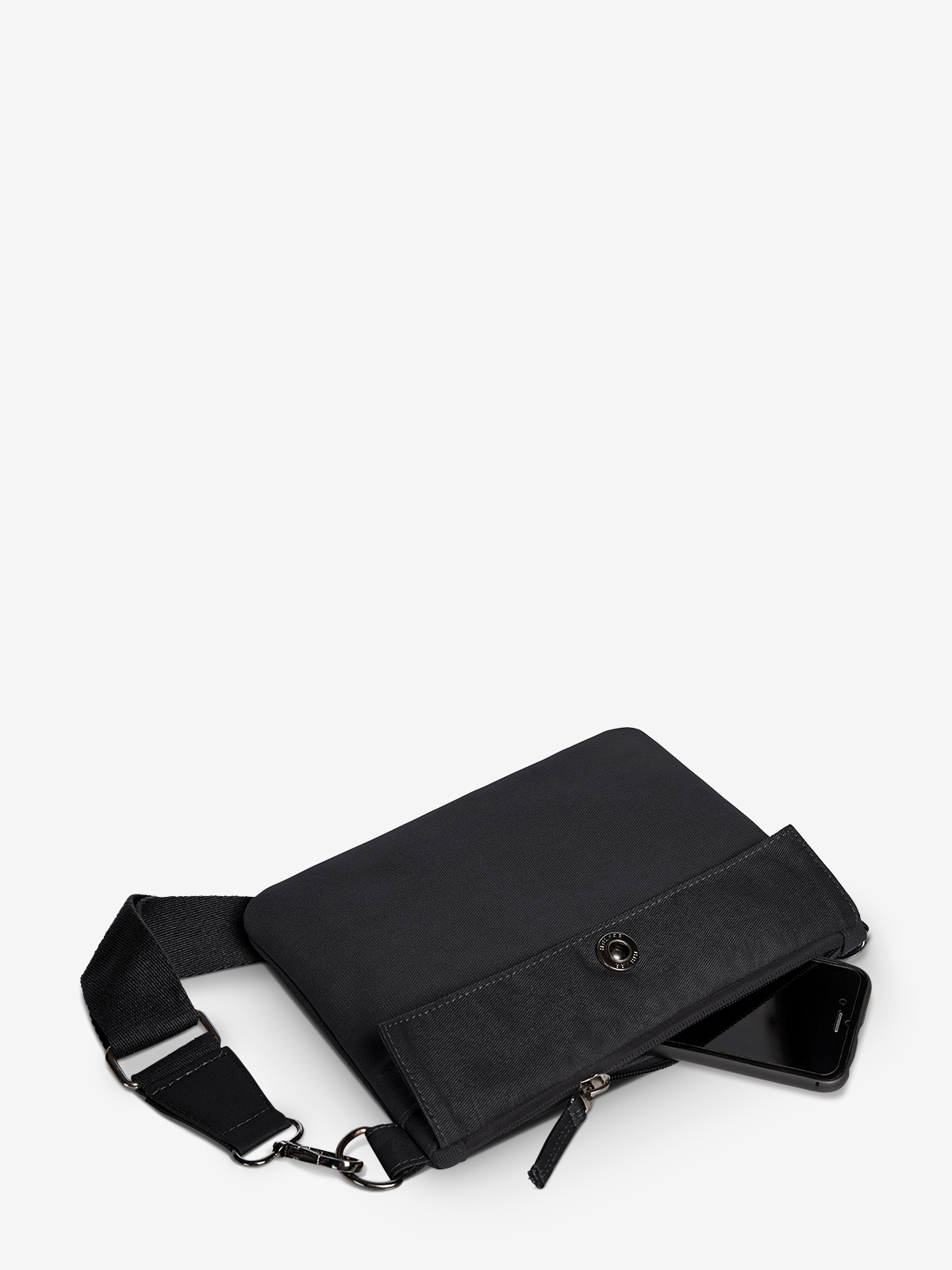 zipper bag LIFE black-black filled
