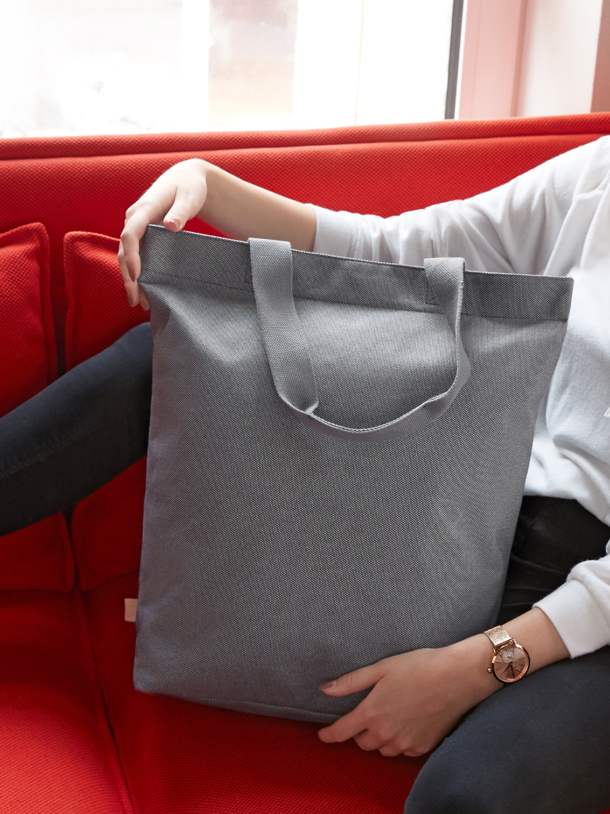 shopper LOOM grey front