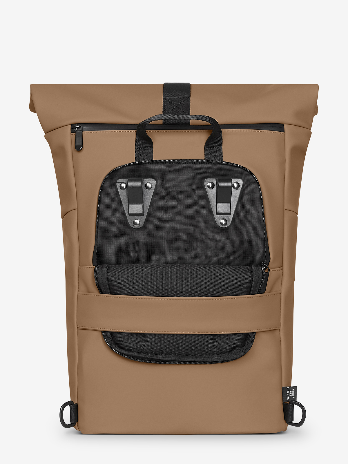 bike backpack ORBIT caramel fastening