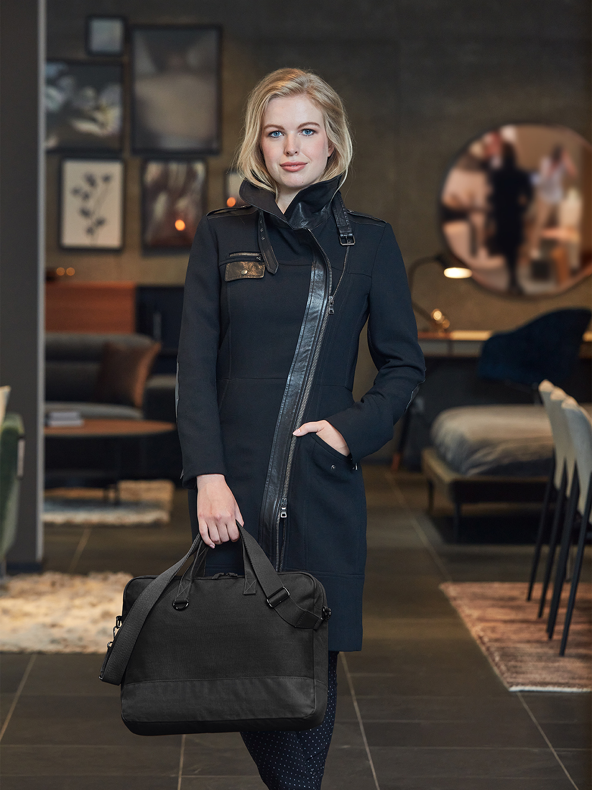 notebook bag LIFE black-black featuring a model