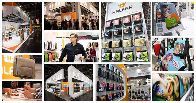 Halfar Messestand, Taschen und Werbeartikel auf der PSI Messe