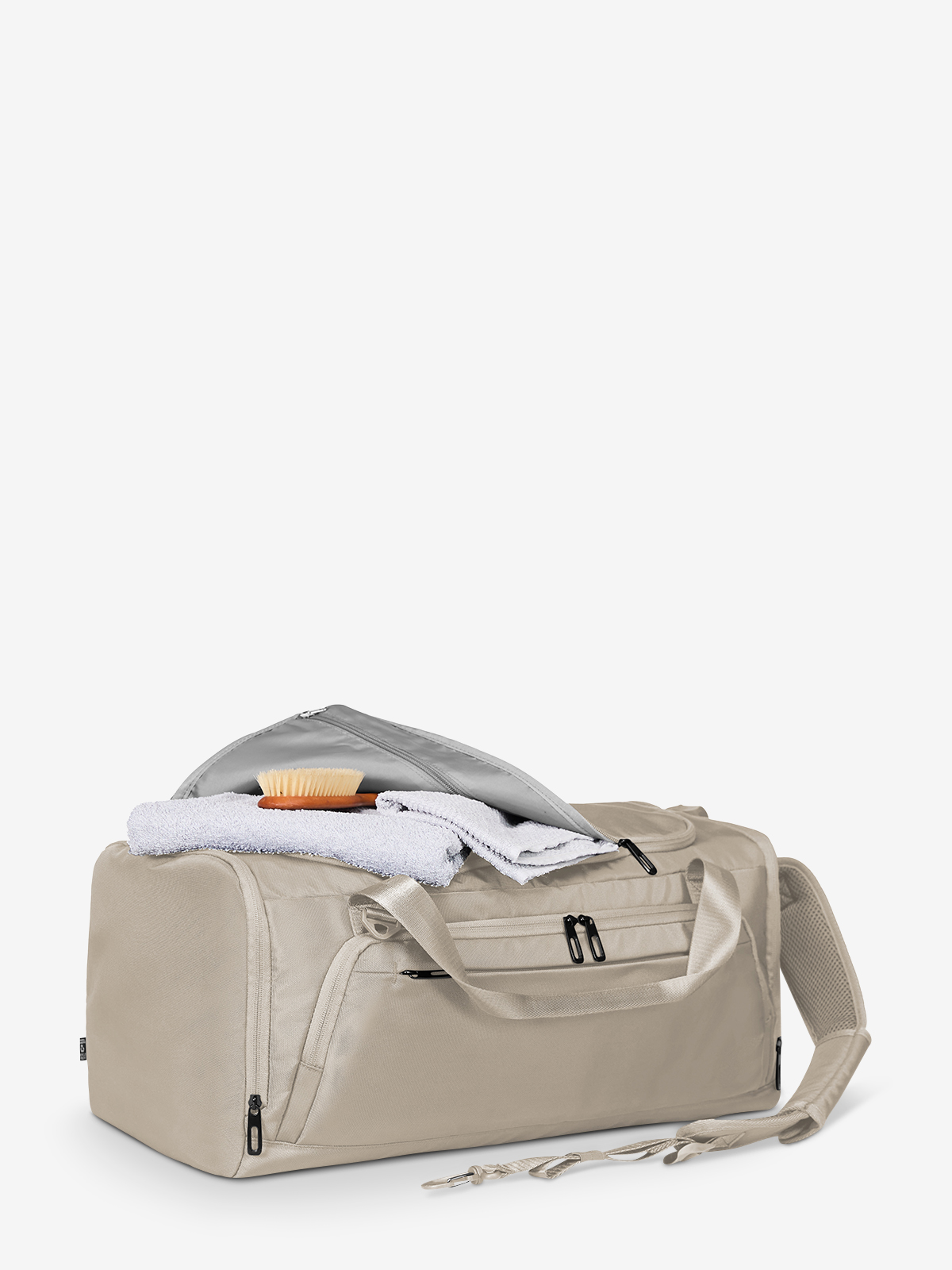 sport/travel bag SOLID beige shoe compartment