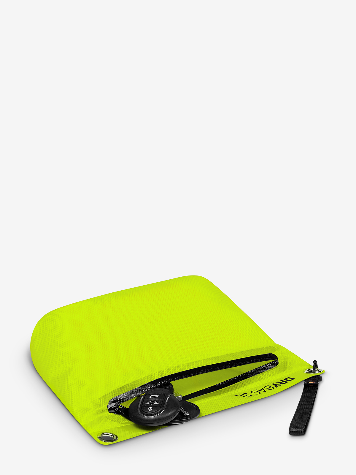 zipper bag DRYBAG neon-yellow lying