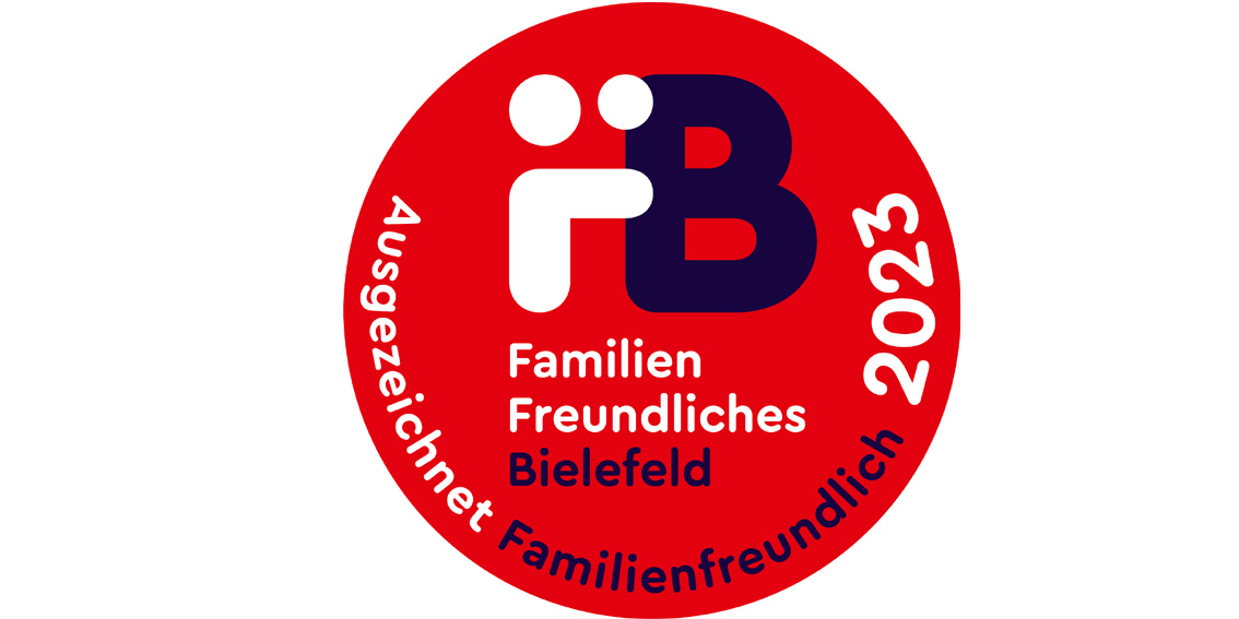 Logo Familienfreundliches Bielefeld - ausgezeichnet familienfreundlich 2023