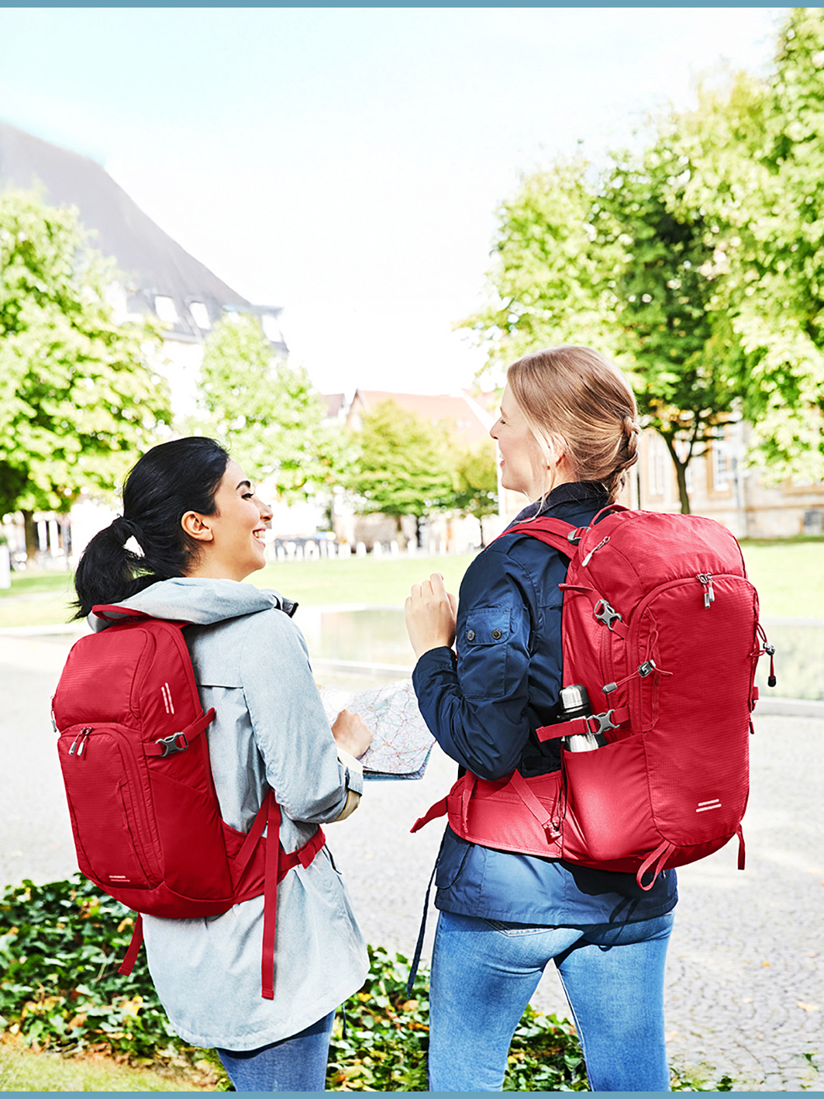 backpack and daypack OUTDOOR red carried on the back