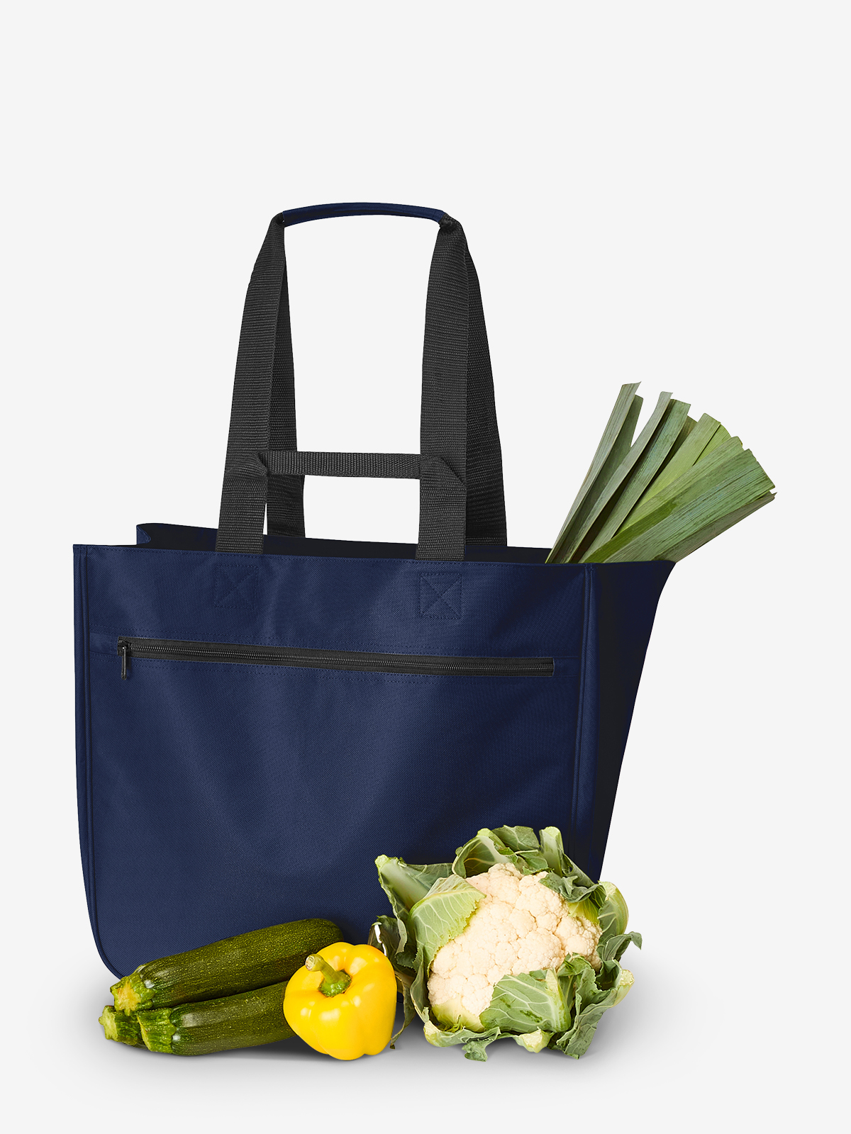 shopper SOFTBASKET navy filled with vegetables