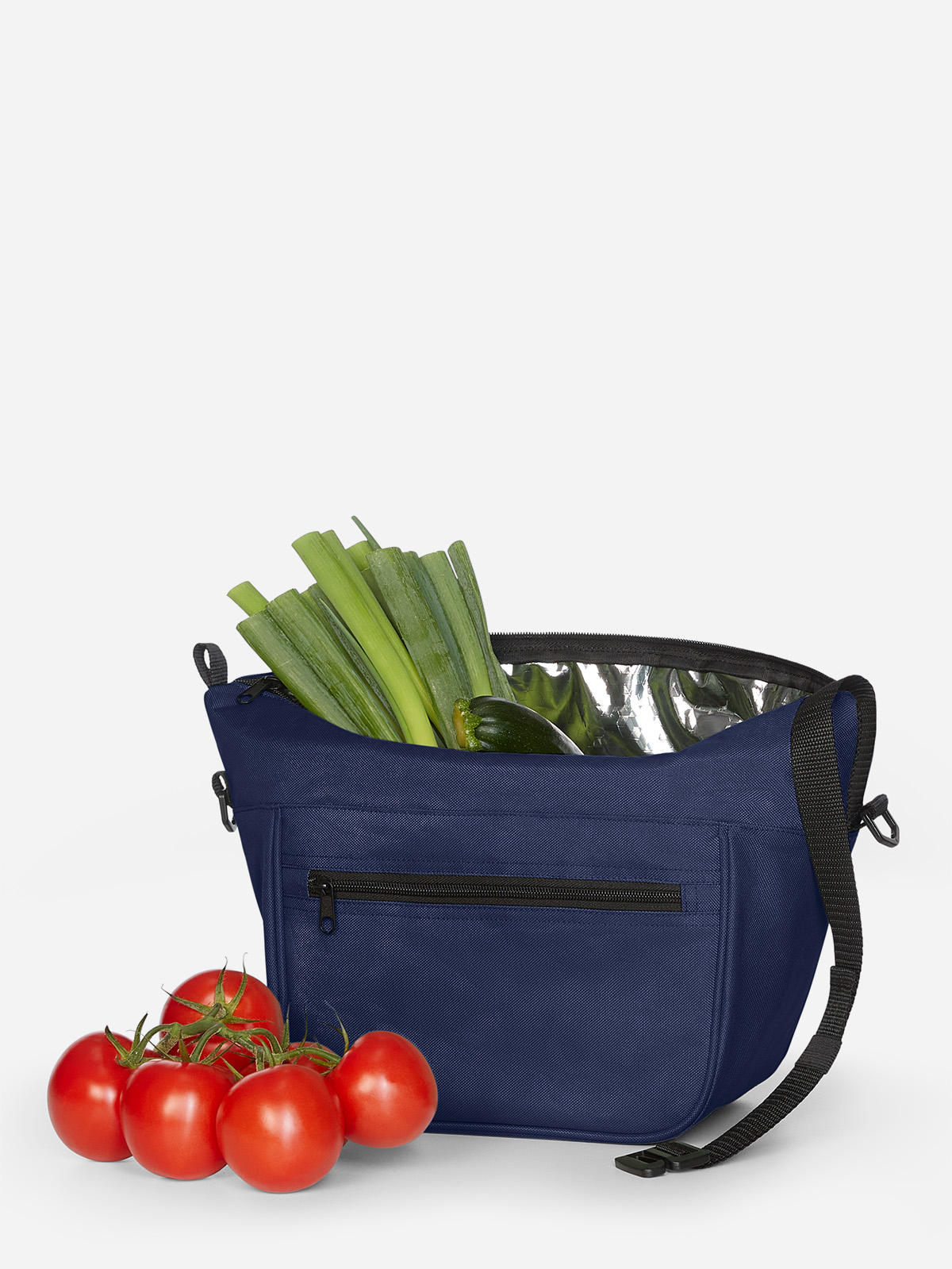 Lunchbag SOFTBASKET marine gefuellt mit gemuese