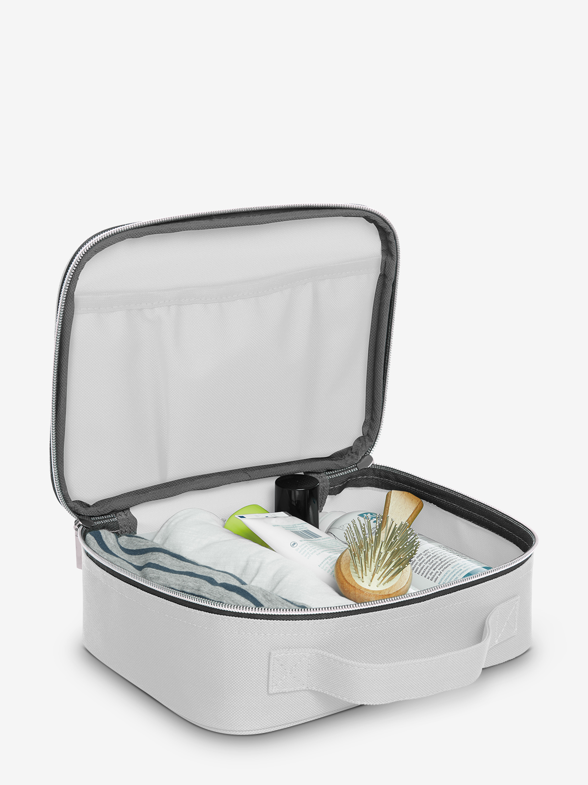 Reissverschluss-Tasche SWITCH weiss gefuellt