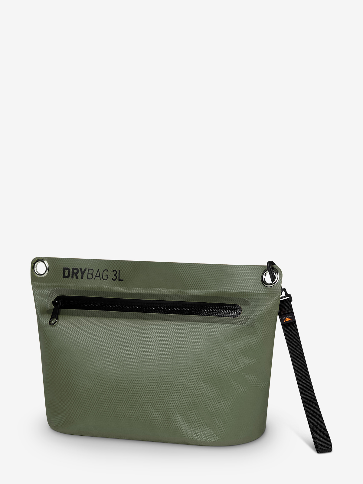 Reissverschluss-Tasche DRYBAG oliv schraeg