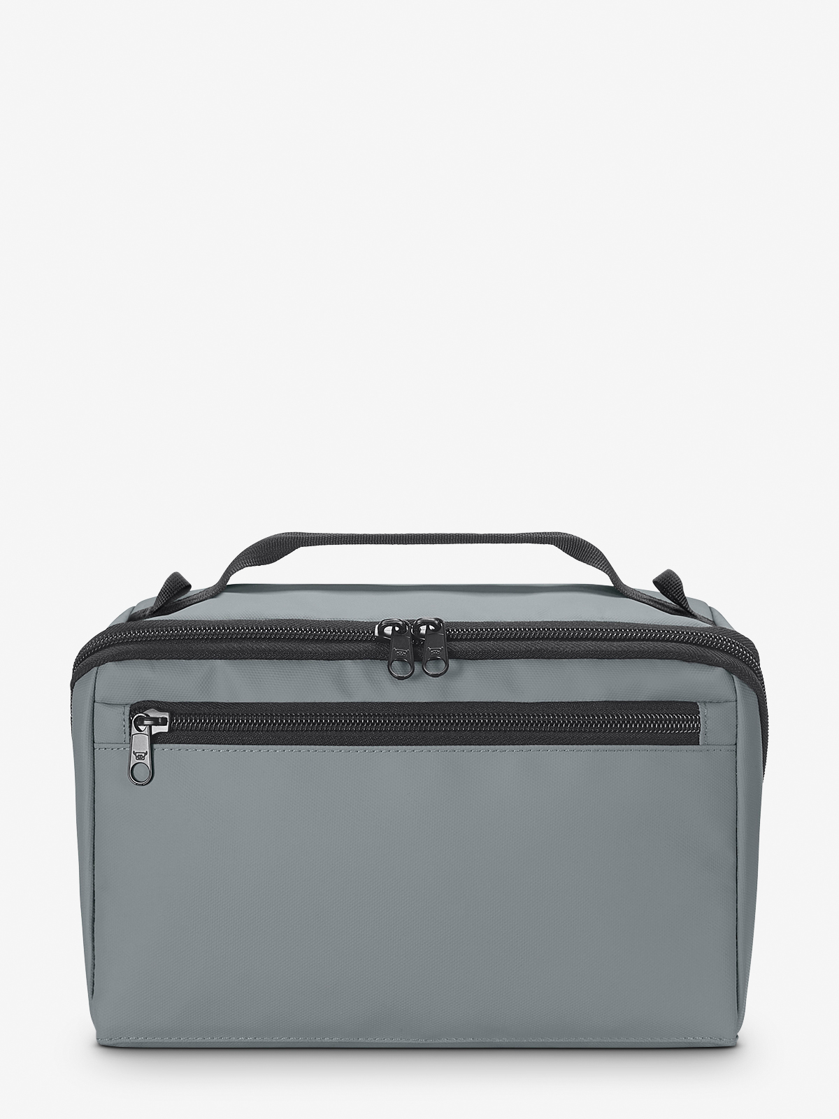 Reissverschluss-Tasche BOX mittelgrau front
