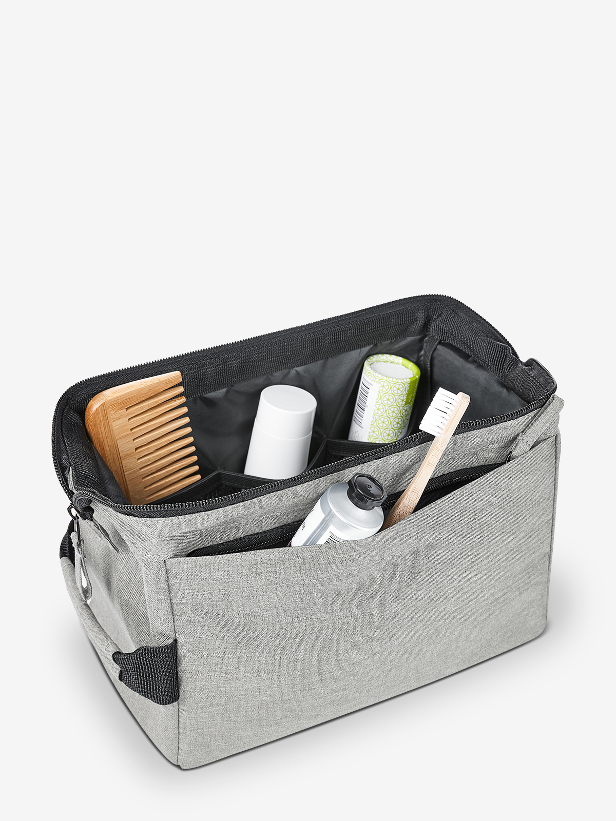 zipper bag CIRCLE light-grey filled