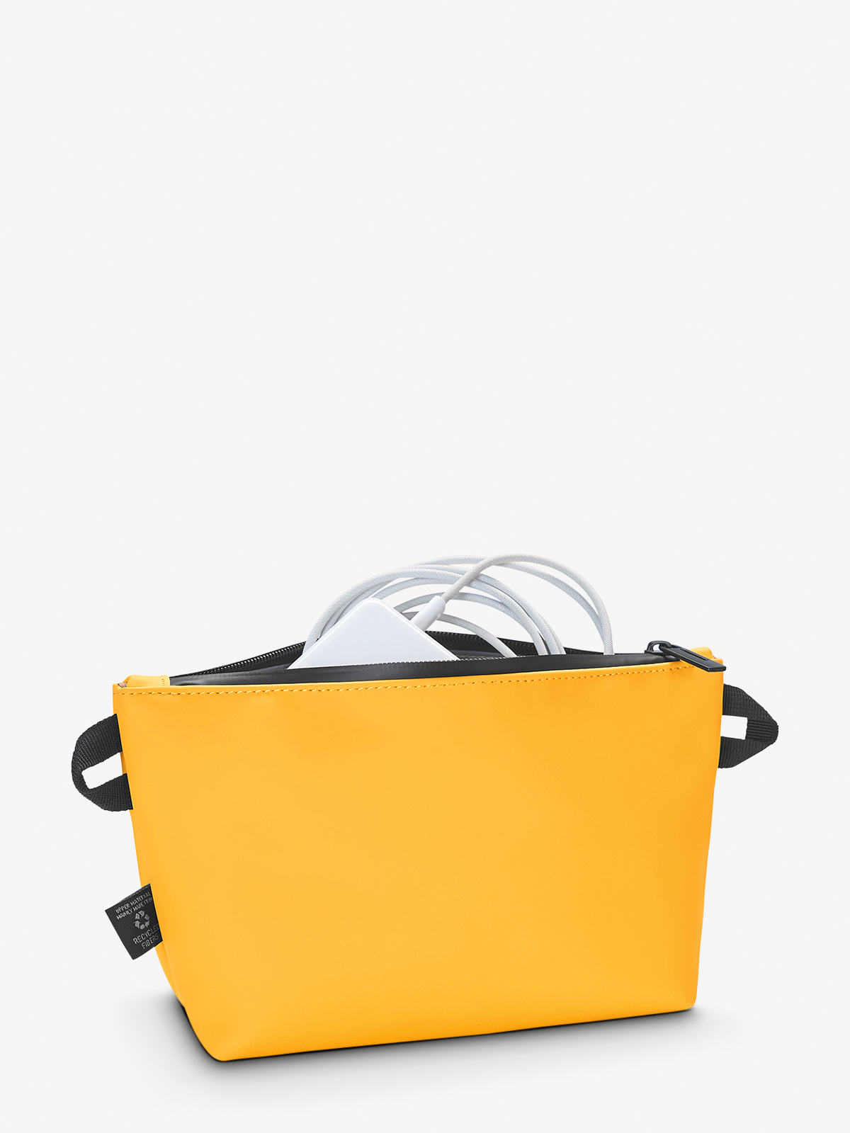 Reissverschluss-Tasche PURE gelb gefuellt kabel