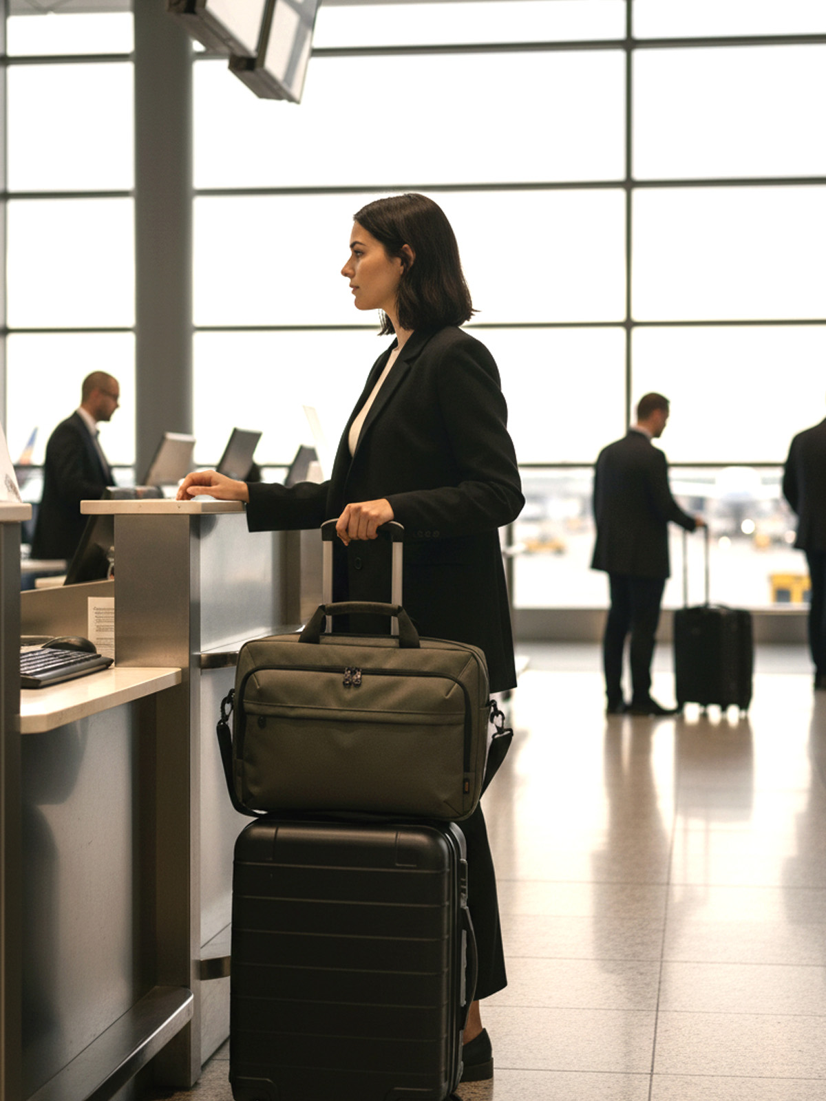 Business-Tasche MISSION taupe mit Model