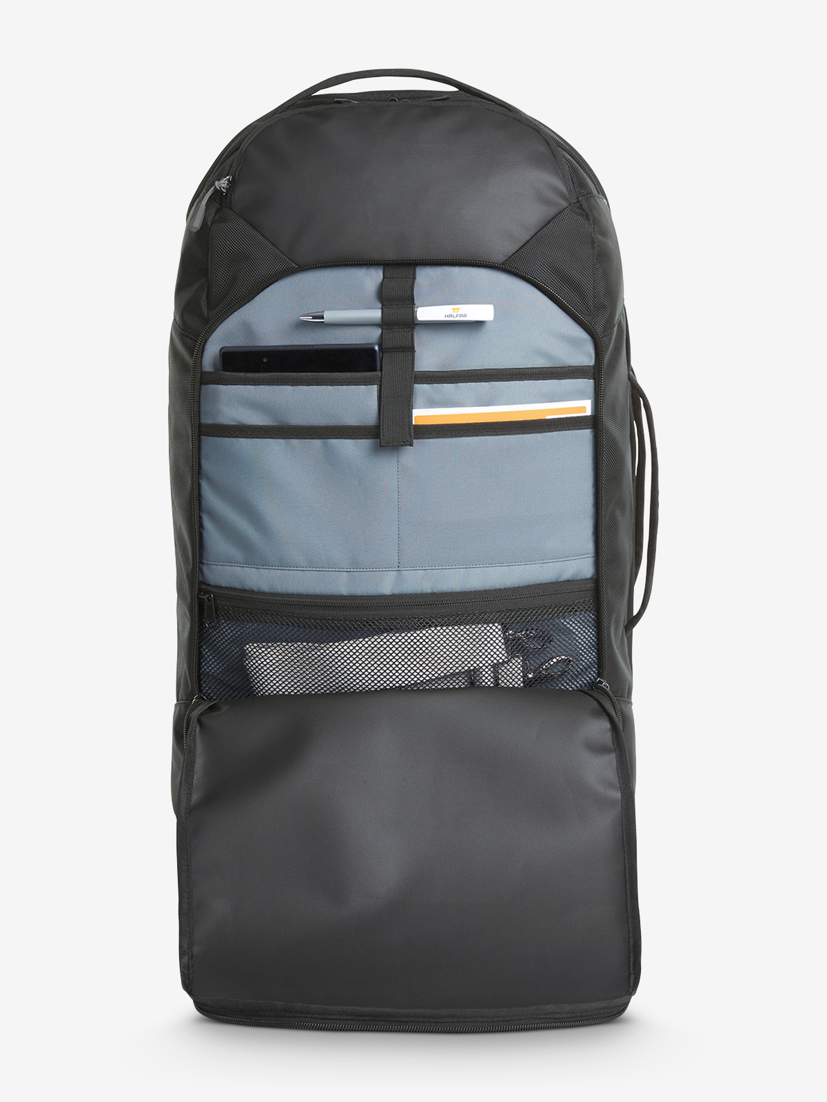 Roll-Reisetasche HASHTAG geoeffnet