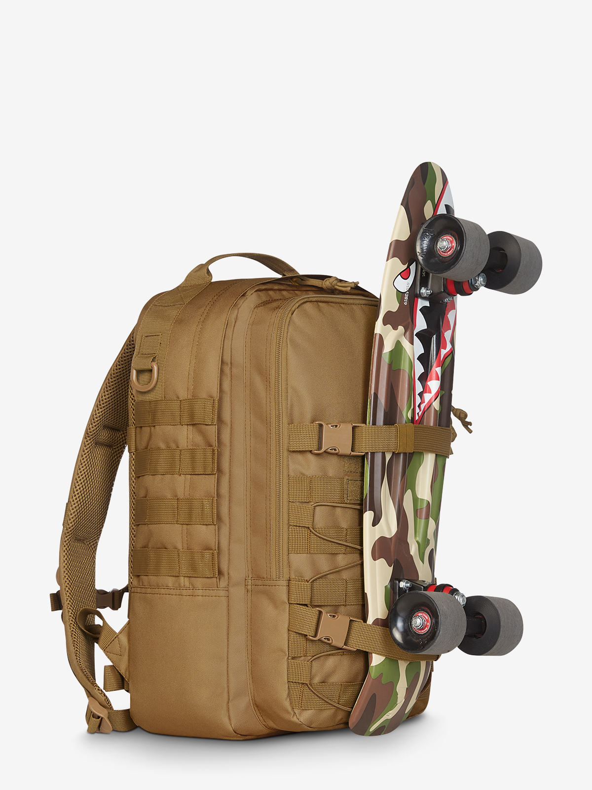 notebook backpack MOLLE coyote-brown detail