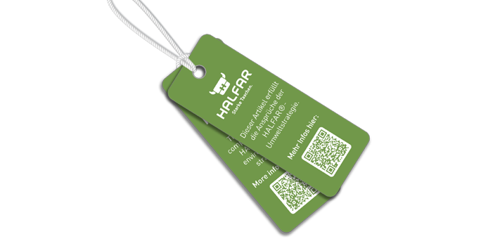 Hangtag zur HALFAR®  Umweltstrategie