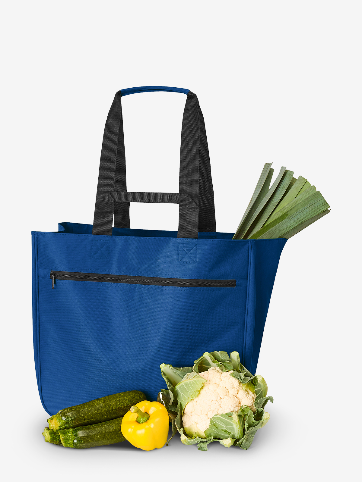shopper SOFTBASKET royal-blue filled with vegetables