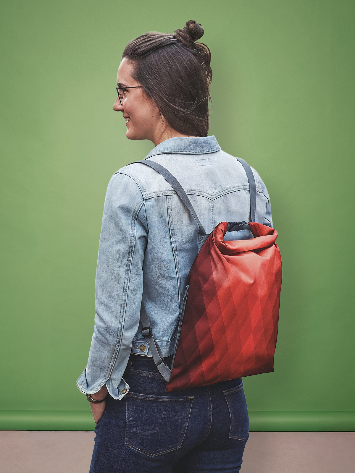 Rucksack DIAMOND rot mit Model