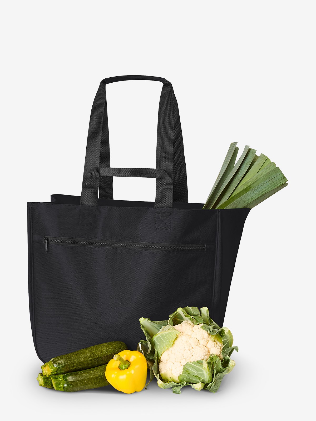 shopper SOFTBASKET black filled with vegetables