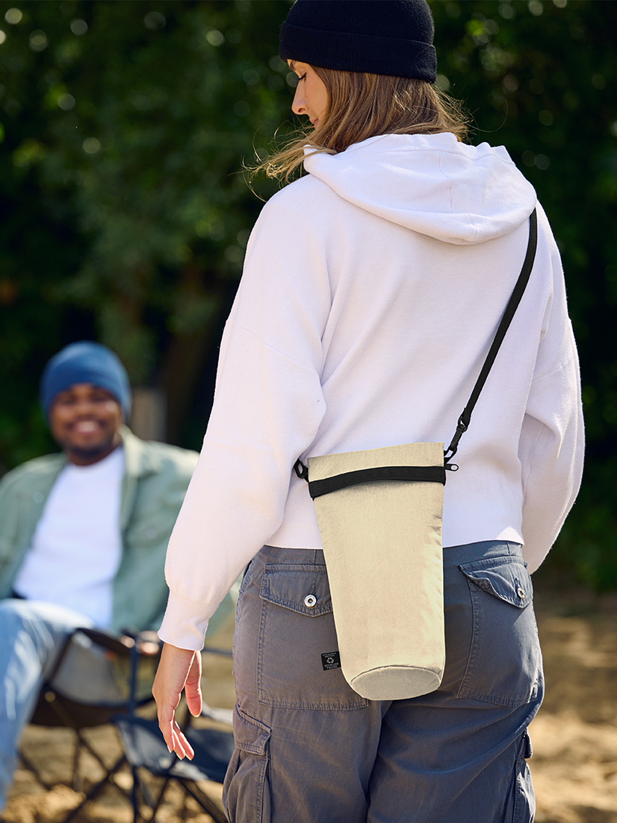 Thermobag BOTTLE beige mit Model