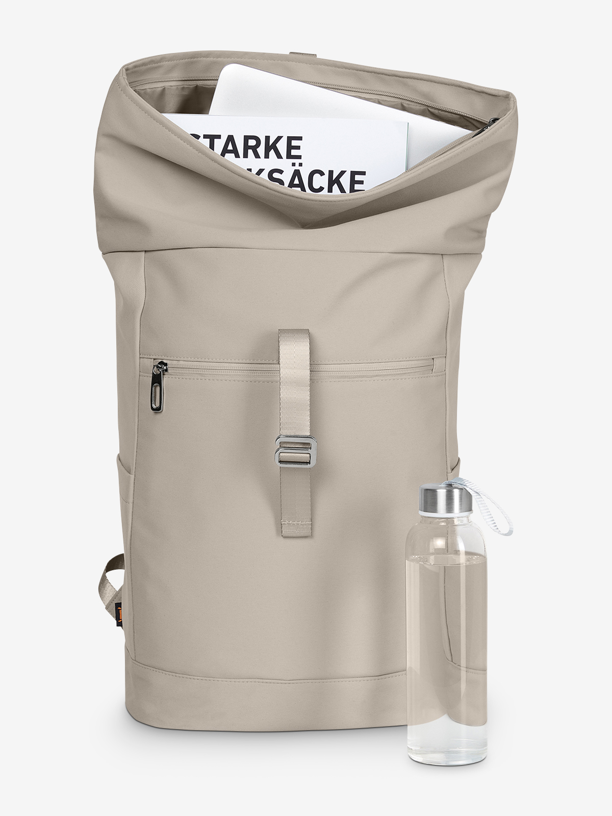 Laptop-Rucksack STAR beige gefuellt