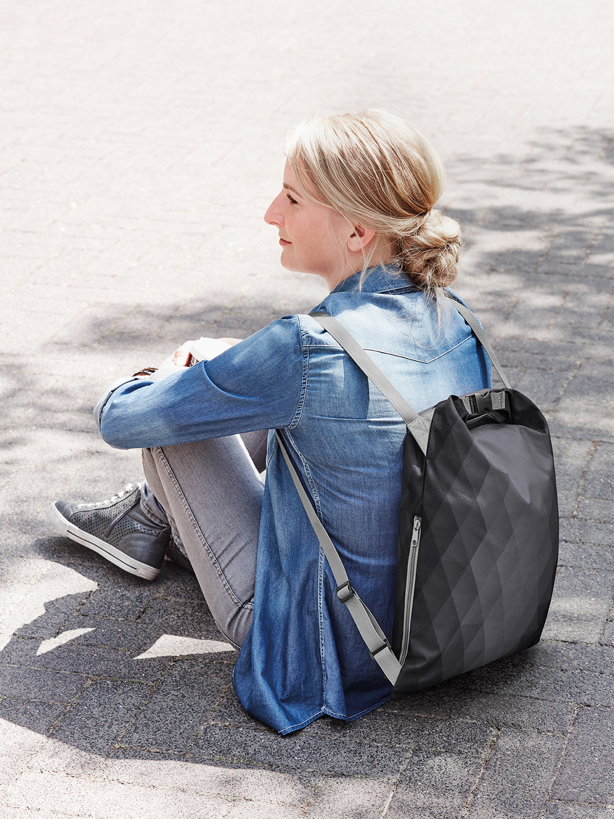 backpack DIAMOND black featuring a model