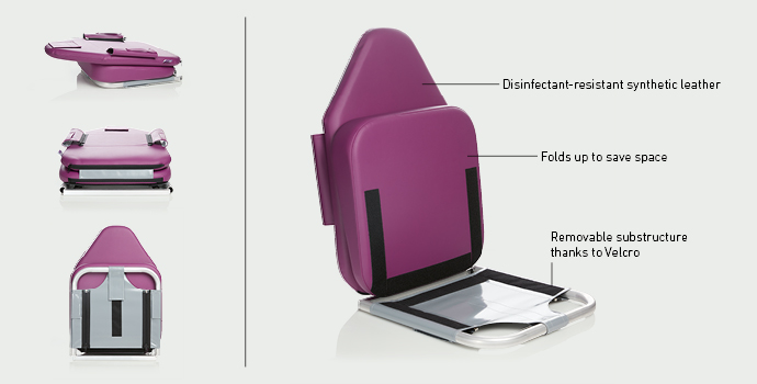 Halfar evacuation chair – Close-up of safety features