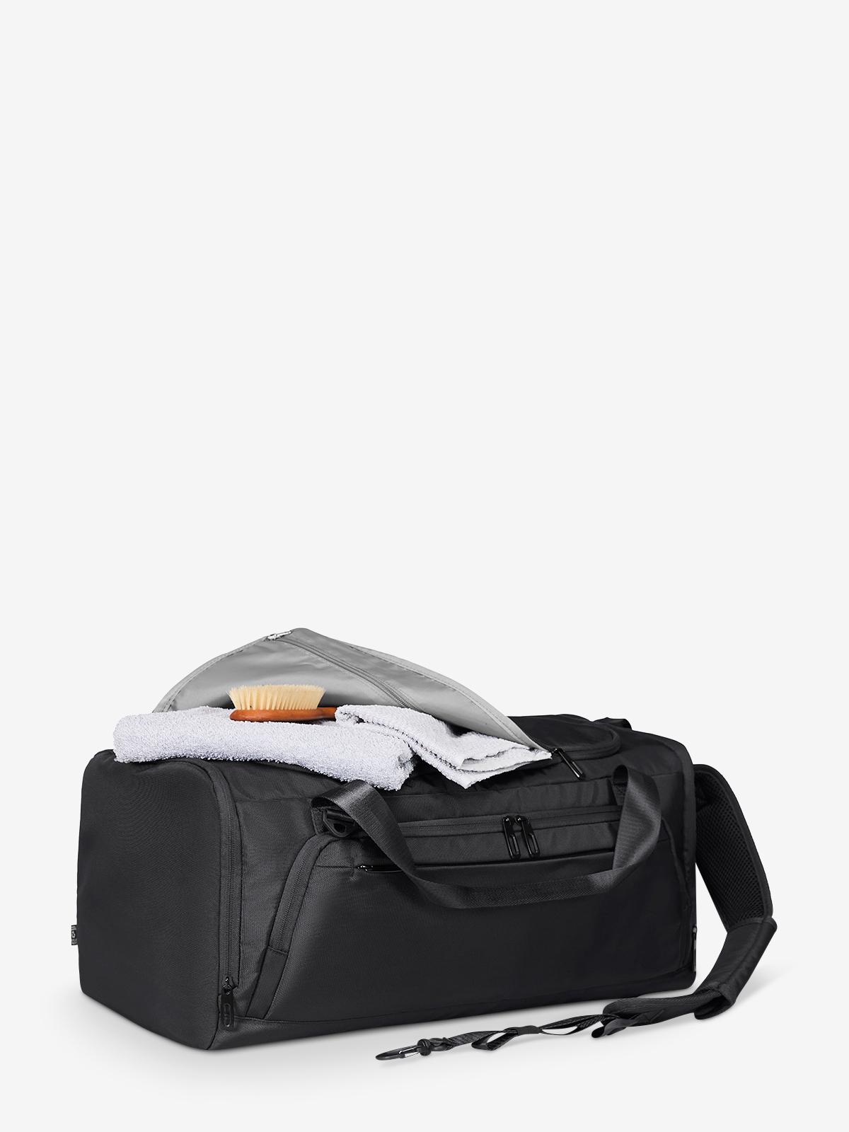 sport/travel bag SOLID black shoe compartment