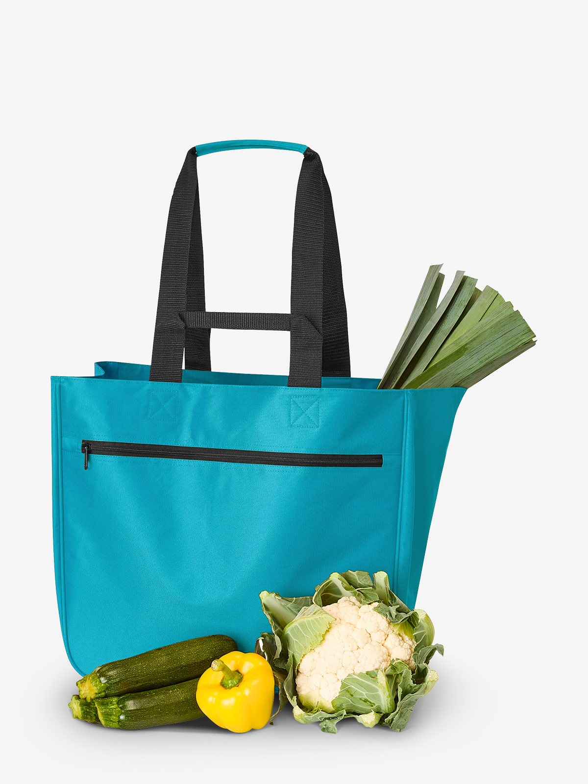 Shopper SOFTBASKET petrol gefuellt mit gemuese