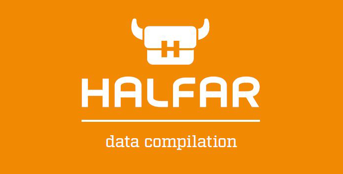 Cover image of the Halfar Data Atlas with a blue design
