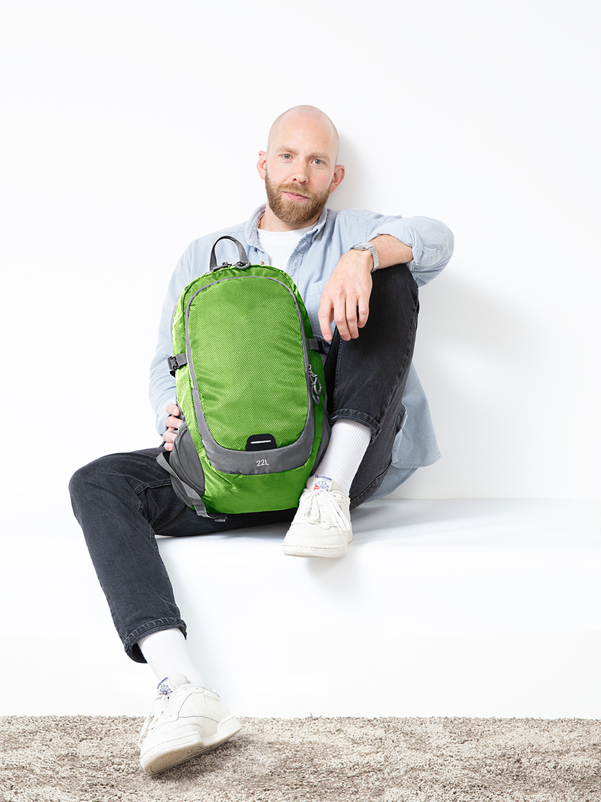 Rucksack STEP L maigruen mit Model