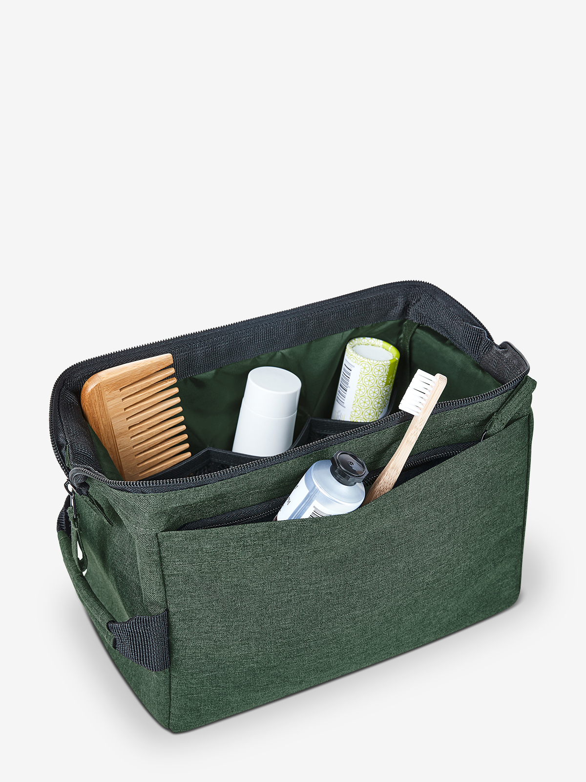zipper bag CIRCLE green filled